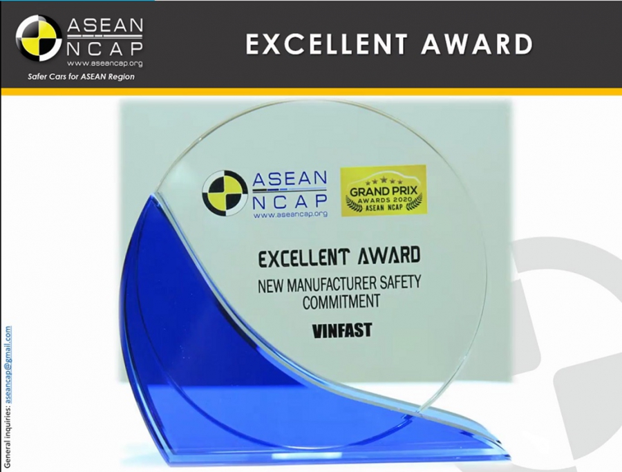 VinFast đoạt giải "Hãng xe có cam kết cao về an toàn" ASEAN NCAP